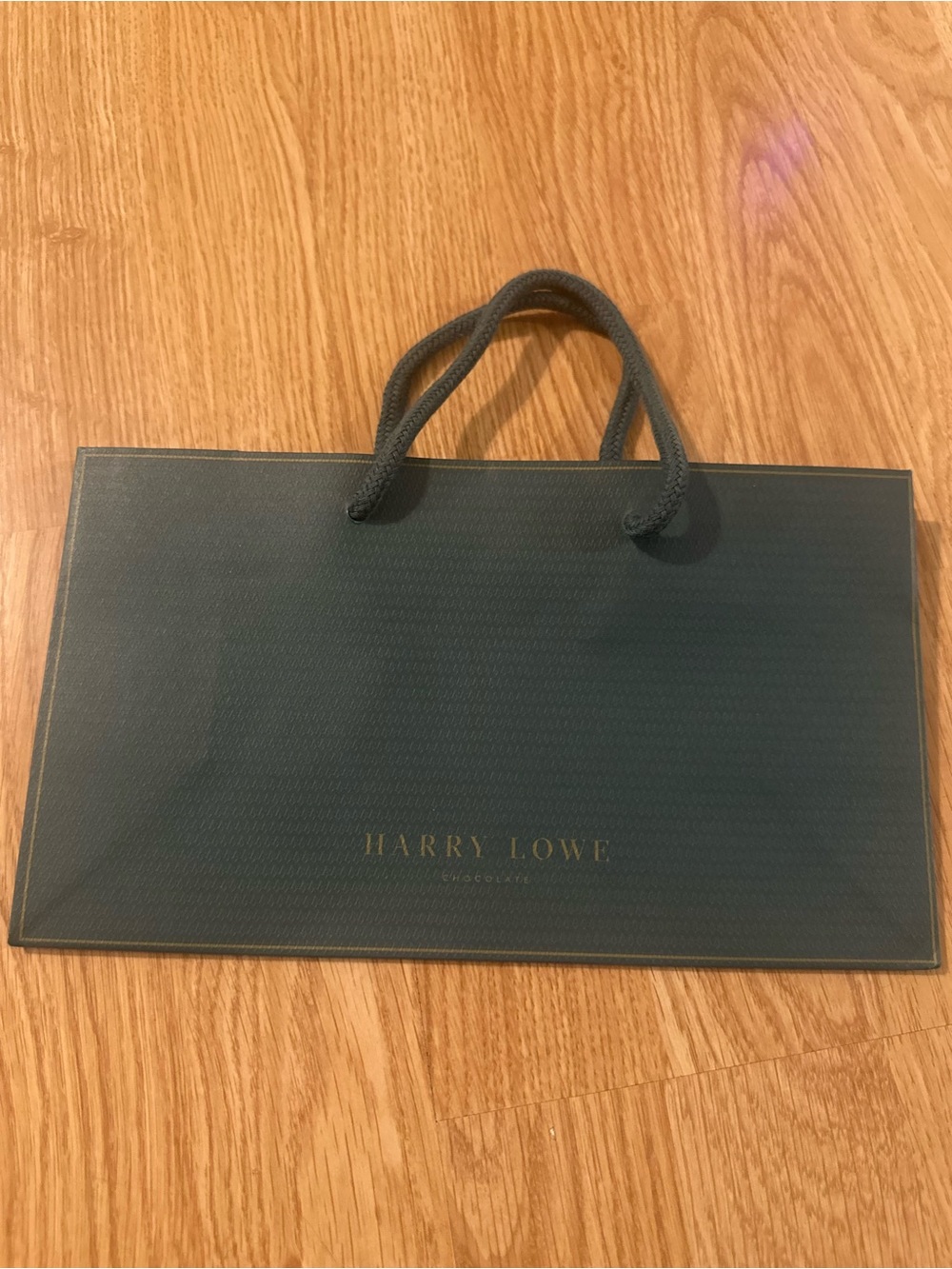 Dark Green Harry Lowe chocolate Gift Bag with Rope Handles